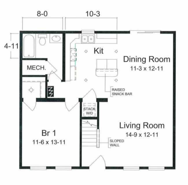 The Ocean Cottage Coastal plan is a Cape Cod designed modular home of 1572 square feet. The large open kitchen, family and living rooms and covered front porch makes this design one of the most desirable modular homes built for Jersey Shore living.